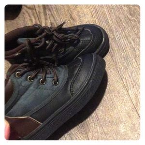 Black/green/brown boots